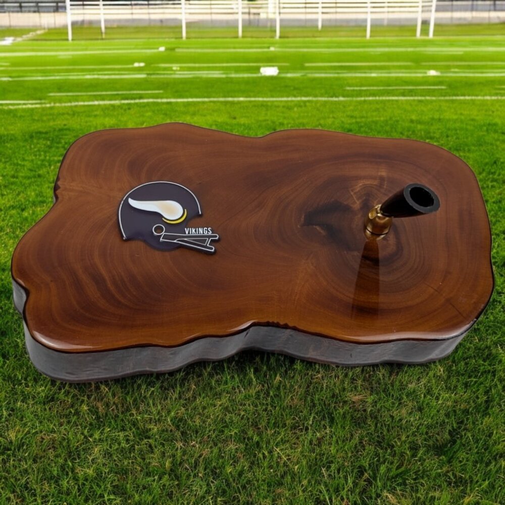 Custom Minnesota‎ Vikings NFL Wooden Wood Desk Pen Holder 8.5x5in